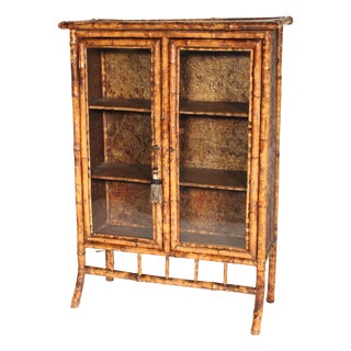 Aesthetic Movement Bamboo and Lacquer Bookcase For Sale