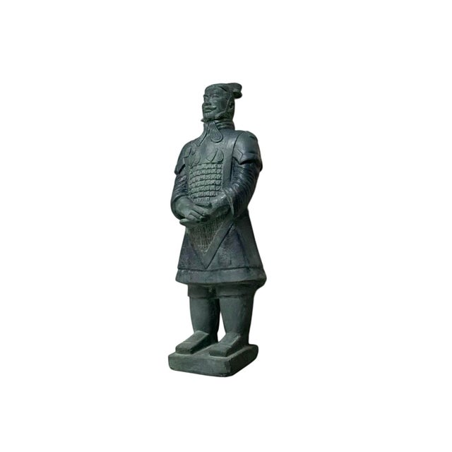 Late 20th Century Late 20th Century Chinese Terracotta Warrior Replica Statue Large Mixed Material Asian Decor For Sale - Image 5 of 12