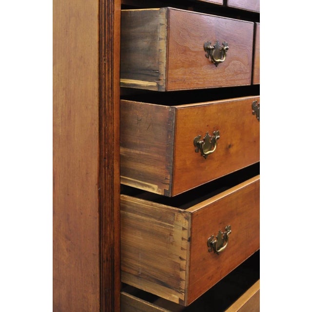 Antique 18th Century Georgian Mahogany Highboy Tall Chest 9 Drawer Dresser For Sale - Image 12 of 12