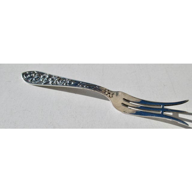 Art Nouveau Sterling Art Nouveau Lily Fork by Frank M Whiting For Sale - Image 3 of 4