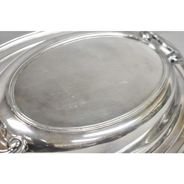 Mid 20th Century Vintage Wallace N6706 Silver Plated Large Oval 15" Covered Serving Dish For Sale - Image 5 of 16