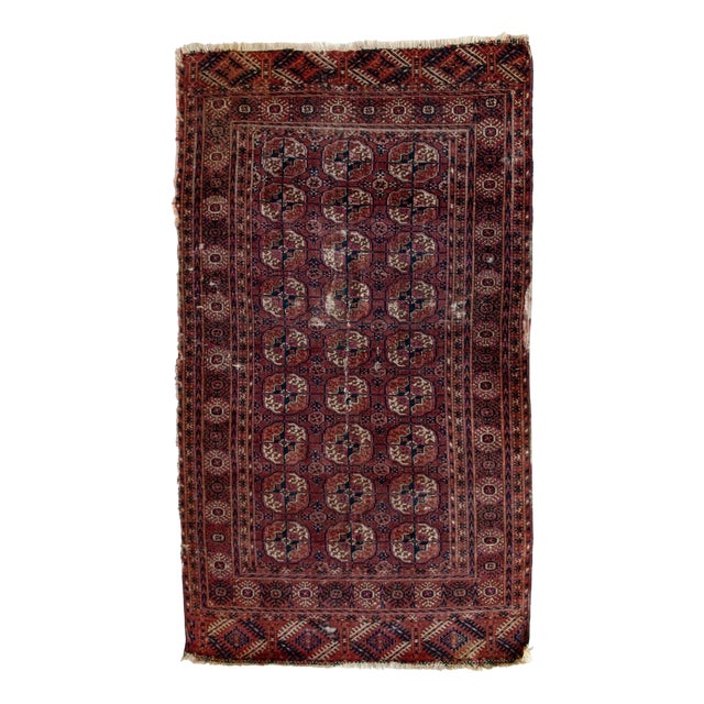 Antique Tribal Ersari Beshir Rug in Hand-Knotted Wool, 1890s For Sale