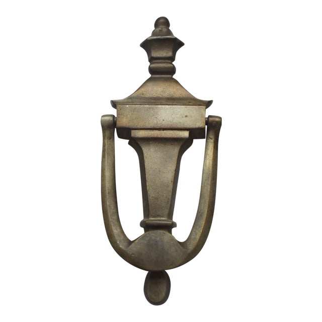 Traditional Nickel Plated Over Brass Door Knocker For Sale
