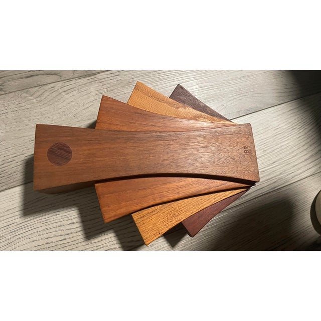 2010s Antique Hand Carved Wooden Sculpture Art, Fan Shaped Layered Woods, 1920’s For Sale - Image 5 of 10