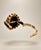 1960s Brilliant Bezel Set Diamond and Onyx Vintage 14k Yellow Gold Ring Hinged Shank, Size 6 For Sale - Image 5 of 6