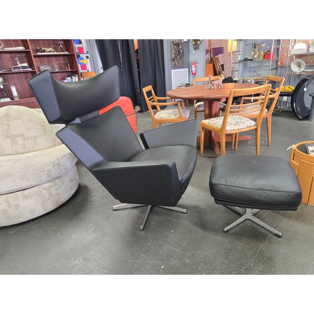 Fritz Hansen Oksen Fritz Hansen Lounge Chair W/ Ottoman For Sale - Image 4 of 10