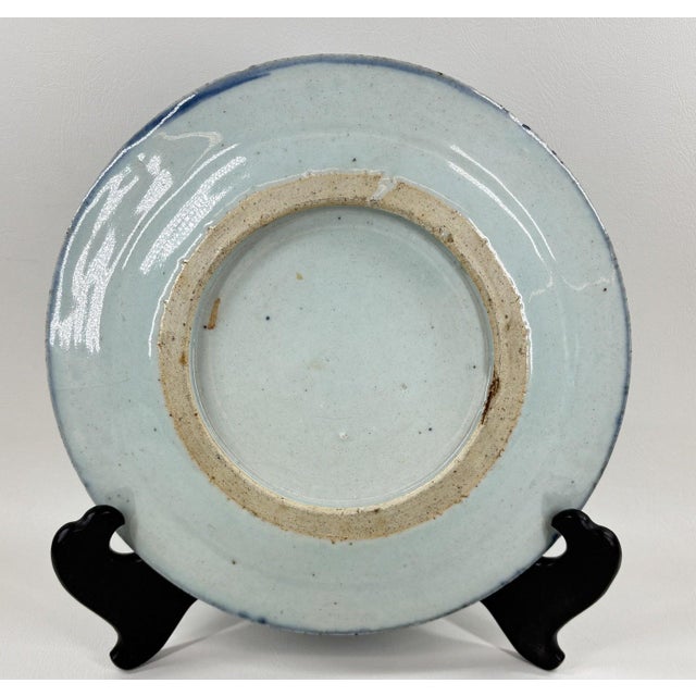Rare 19th C. Qing Dynasty Chinese Export Blue Canton 10" Charger Plate Description: This authentic Qing Dynasty export...