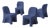 Blue Dalila Garden Armchairs by Gaetano Pesce for Cassina, Set of 4 For Sale