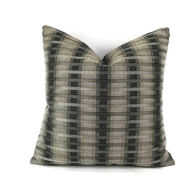 Platinum S. Harris Rocket Stripe in the Colorway Platinum Pillow Cover - 20" X 20" For Sale - Image 8 of 8