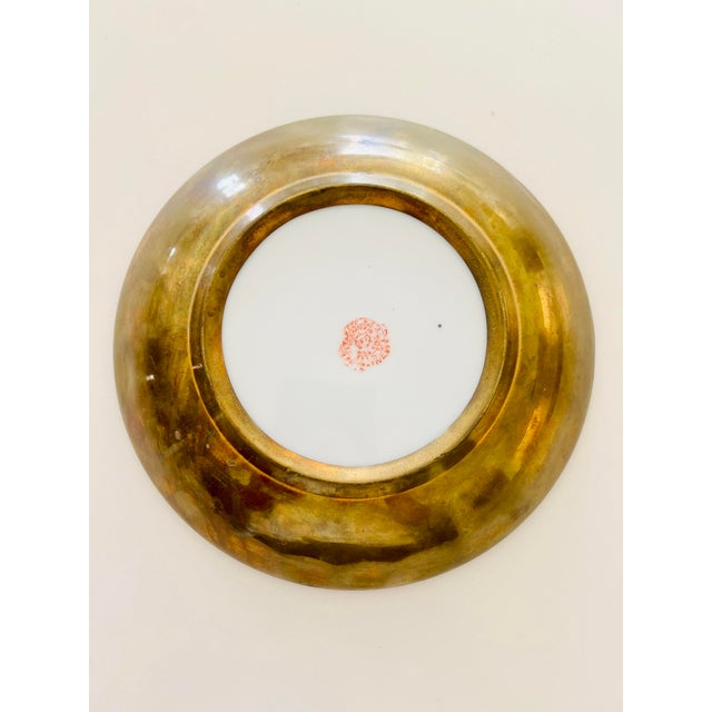 Mid 20th Century Mid-Century Asian Porcelain and Brass Bottom Bowl For Sale - Image 5 of 7
