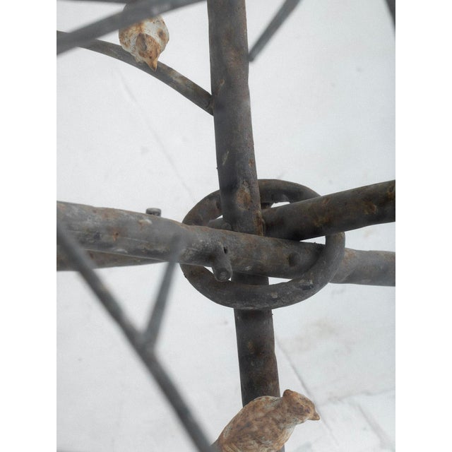 Metal Faux Bois Outdoor Dining Set For Sale - Image 7 of 15
