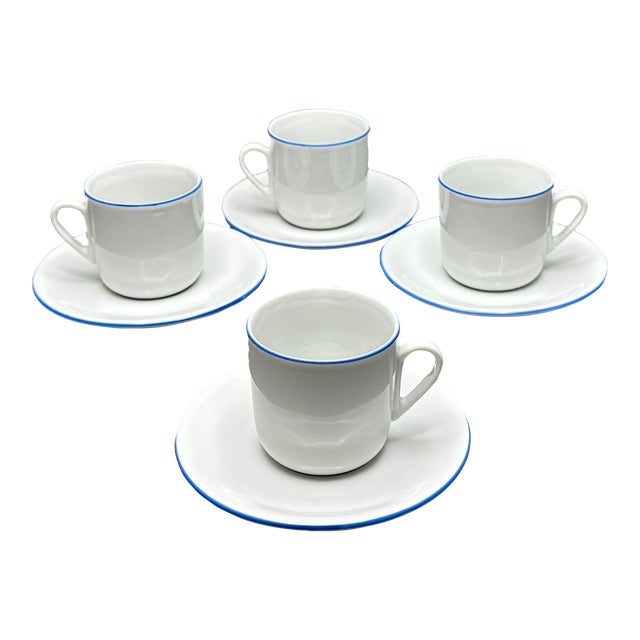 Late 20th Century Vintage Lpa Italy White Porcelain Demitasse/Espresso