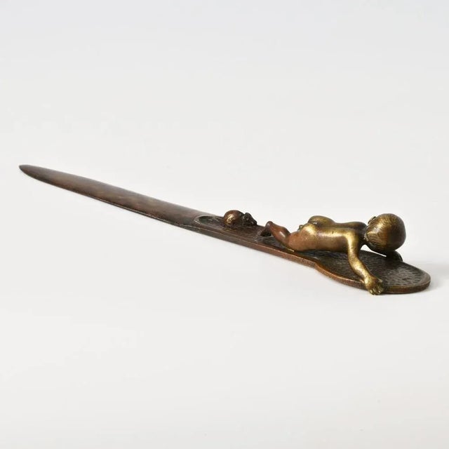 Antique Bronze Letter Opener, 1900s For Sale - Image 6 of 11