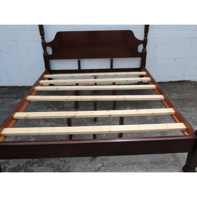 Carved Mahogany King Size Poster Bed 6366 For Sale - Image 9 of 18
