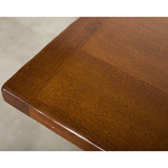 Country French Provincial Oak Farmhouse Trestle Dining Table 9 Ft For Sale - Image 11 of 18