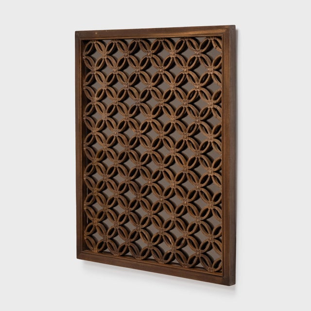 Rustic Mid 19th Century Chinese Coin Collector's Fretwork Panel Wall Mirror For Sale - Image 3 of 4