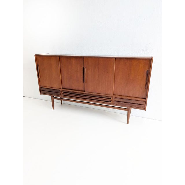 Brown Mid-Century Modern Danish Highboard in Teak, 1960s For Sale - Image 8 of 11