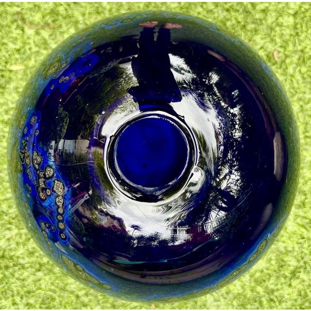 Rare Large Kent F. Ipsen Cobalt Blue Studio Glass Vase, Signed & Dated 1977 – Richmond Va • 15¼" For Sale - Image 15 of 18