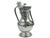 Mid 20th Century Swiss Made Heavy Pewter Lidded Pitcher Flagon With Chain Handle and Ram Heads Finials For Sale - Image 4 of 11