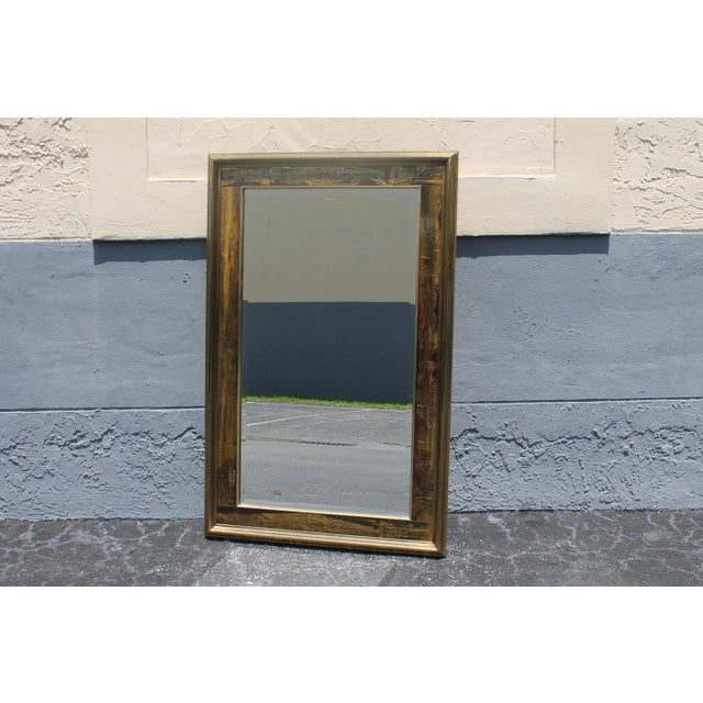 Very Beautiful 1970's Carved Exotic Wood Wall Mirror By Mastercraft. Fine detail. Estate.