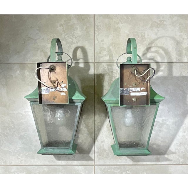 Pair of Vintage Solid Brass Lanterns - Timeless Elegance for Your Home For Sale - Image 9 of 13