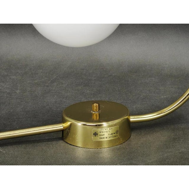 Metal Vintage Brass and Opaline Glass Wall Lights by Kamenický Šenov, 1970s, Set of 3 For Sale - Image 7 of 12