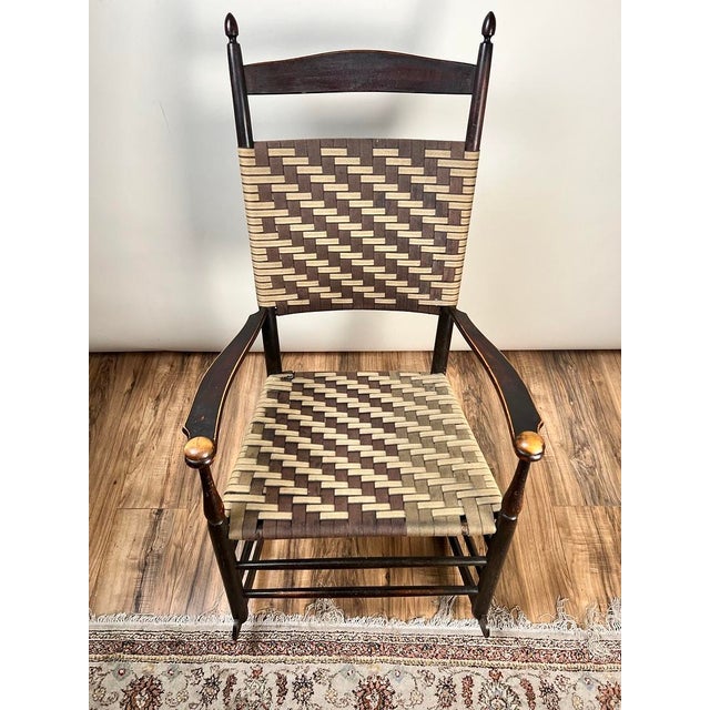 Late 19th Century Antique Shaker #6 Tape Seat Rocker by Mt. Lebanon Shakers C. Late 19th Century For Sale - Image 5 of 9