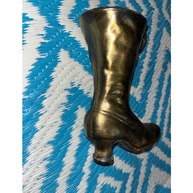 1960s 1960s Brass Victorian Boot Vase Planter For Sale - Image 5 of 6
