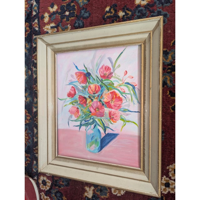 Modern Original Still Life Flower Bouquet Painting Framed For Sale - Image 3 of 7