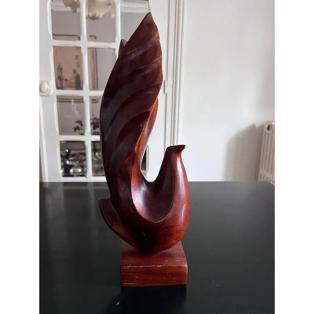 Scandinavian Wooden Bird Sculpture For Sale - Image 4 of 9