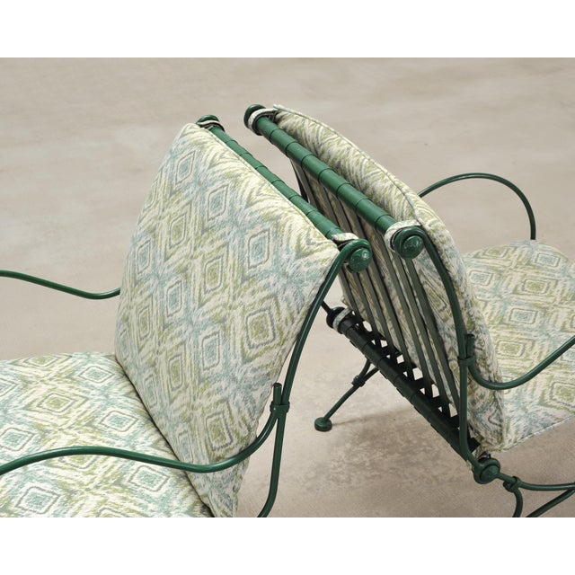 Set of Four o.w. Lee Iron Garden Lounge Chairs and Two Ottomans For Sale - Image 9 of 18