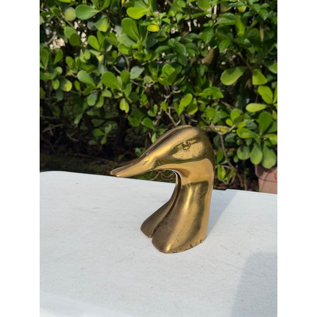 Vintage Brass Abstract Duck Bookends, Pair For Sale - Image 9 of 12