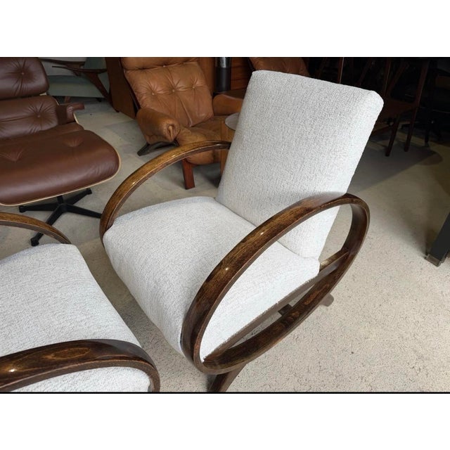 Wood Art Deco Style Armchairs by Jindrich Halabala, Set of 2 For Sale - Image 7 of 18