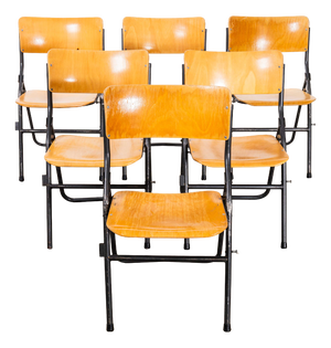 German University Folding Dining Chairs, 1960s, Set of 6