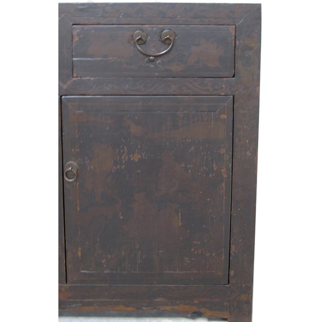 1920s Circa 1926 Antique Chinese Dark Brown Painted Sideboard With Four Drawers and Four Doors For Sale - Image 5 of 13