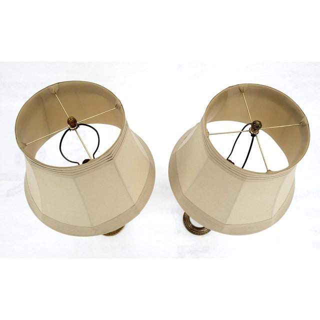 Pair of Fine Ceramic & Ormolu Cup Vase Shape Table Lamp c1940s MINT For Sale - Image 10 of 16