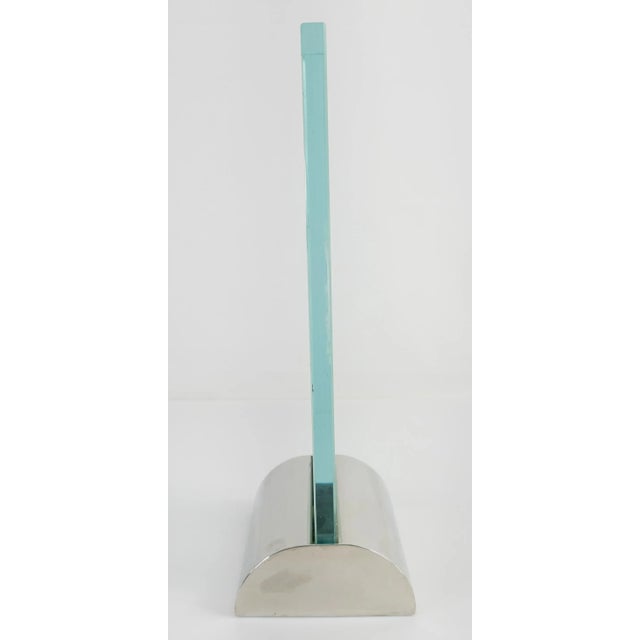 1980s Mid Century Frosted Art Glass Orchid Plaque For Sale - Image 10 of 13