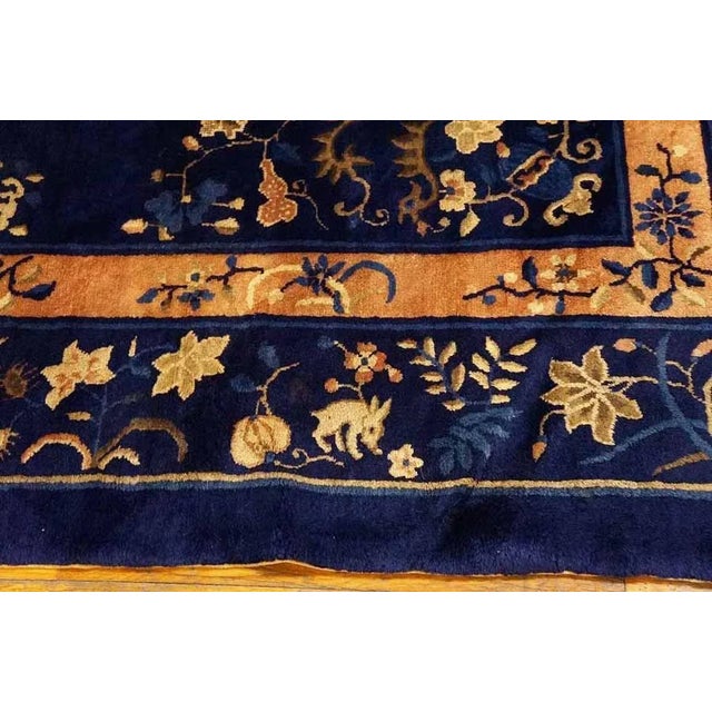 Navy Blue Early 20th Century Chinese Peking Carpet ( 9'2" x 11'6" - 280 x 350 ) For Sale - Image 8 of 8