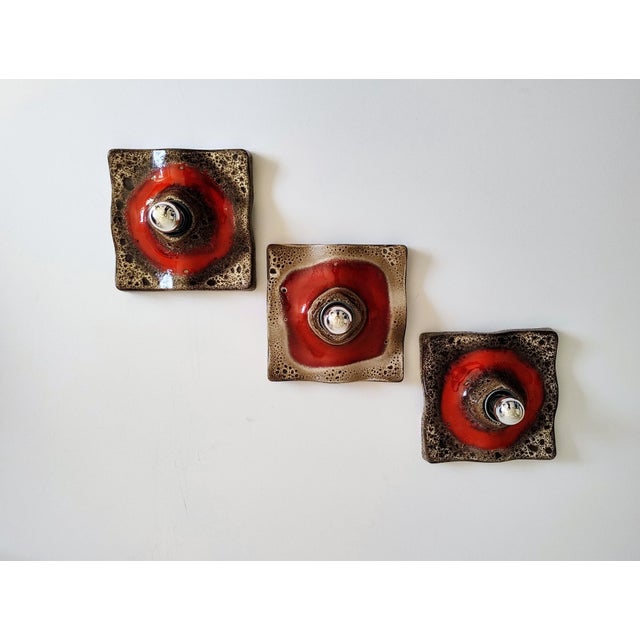 Mid-Century Modern Fat Lava Ceramic Wall Light from Hustadt Leuchten, 1960s For Sale - Image 9 of 11