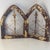 Rustic Farmhouse Gothic Style Arched Window Fleur-De-Lis Red Yellow Chipped Wood Hanging Wall Decor, Set of 2 For Sale - Image 14 of 14
