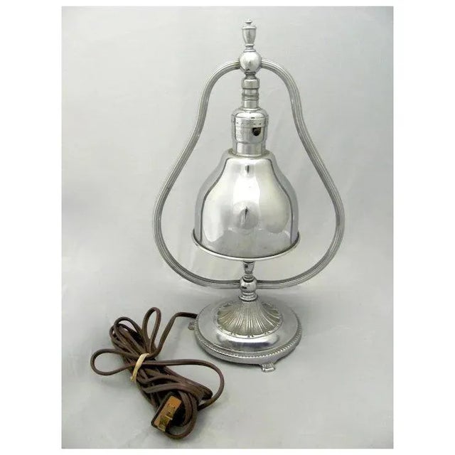 1930s Harp Chrome Table Lamp For Sale - Image 5 of 11