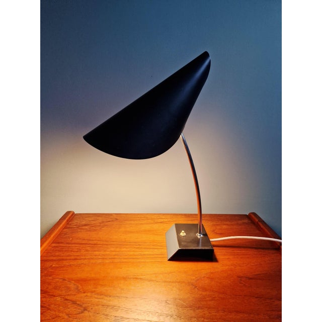 Table lamp in chrome and black lacquered metal, model 0531, designed by Josef Hurka for the manufacturer Napako...