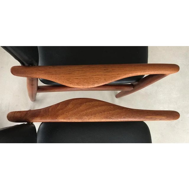 Wood Set of Captains Chairs by Erik Buch, Restored with Customizable Reupholstery, 1960s For Sale - Image 7 of 8