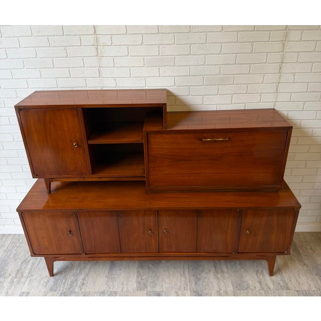 1960s MCM Vintage Modular Credenza Wall Unit For Sale - Image 5 of 9