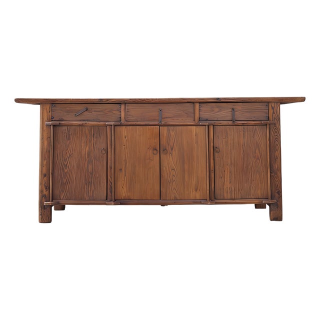 19th Century Rustic Elm Buffet For Sale