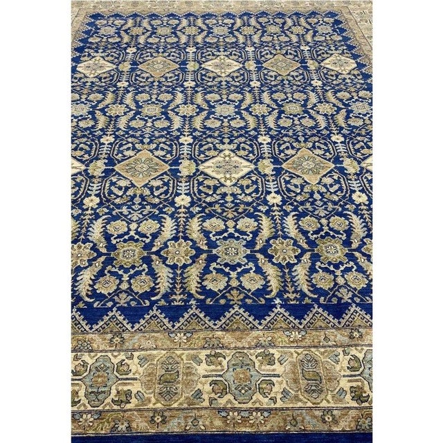 Blue 9x12 Kazak Style Area Rug For Sale - Image 8 of 12