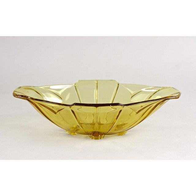Art Deco Amber Colored Glass Jardiniere or Bowl, Austria, 1920s For Sale - Image 6 of 18