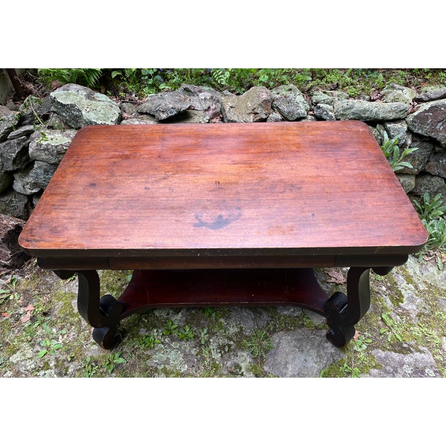 Antique Wooden Desk Console Table For Sale In New York - Image 6 of 9
