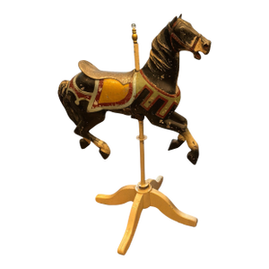 Antique American Cast Metal Carousel Horse | Original Paint | Display Stand