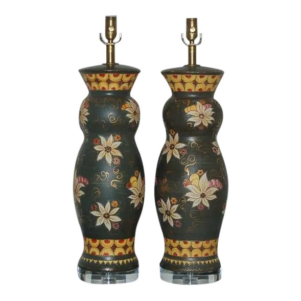 Vintage Italian Ceramic Lamps by Deruta | Chairish